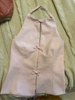 Zara Halter top with bow detailing